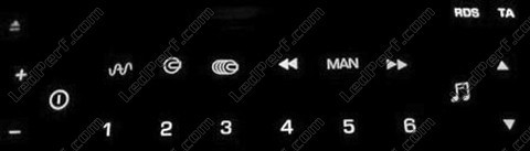 LED hvid bilradio RD3 Peugeot 206 (>10/2002) Multiplexee