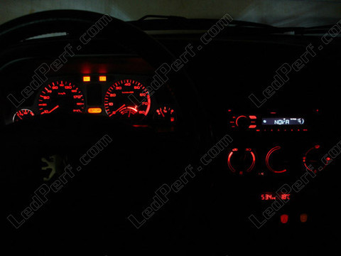 LED instrumentbræt Rød Peugeot 306