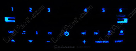 LED bilradio Cabasse blå Clio 3