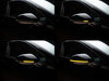 Forskellige trin i lyssekvensen for dynamiske blinklys fra Osram LEDriving® til sidespejle på Volkswagen Arteon