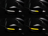 Forskellige trin i lyssekvensen for dynamiske blinklys fra Osram LEDriving® til sidespejle på Volkswagen Golf 6