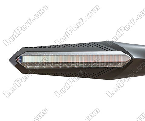 Sekventiel LED-blinklys til Ducati Hypermotard 1100 set forfra.