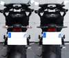 Sammenligning før og efter skiftet til sekvensielle LED-blinklys til Ducati Monster 750