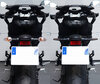 Sammenligning før og efter skiftet til sekvensielle LED-blinklys til Indian Motorcycle FTR 1200 (2019 - 2023)