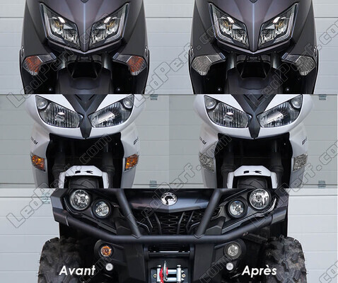 forreste blinklys Indian Motorcycle Scout 1133 (2015 - 2023)-LED før og efter