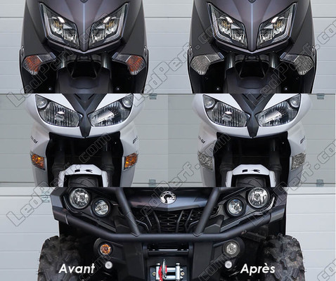 forreste blinklys Kawasaki Ninja 250 R-LED før og efter