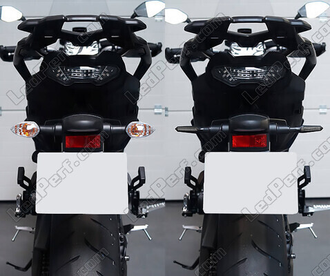 Sammenligning før og efter installation Dynamiske LED-blinklys + bremselys til KTM EXC-F 450 (2017 - 2019)