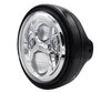 Eksempel på en sort rund-forlygte med en forkromet LED-optik til Suzuki Van Van 125