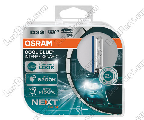 Par af pærer Xenon D3S Osram Xenarc Cool Blue Intense NEXT GEN 6200K i sin Emballage - 66340CBN-HCB