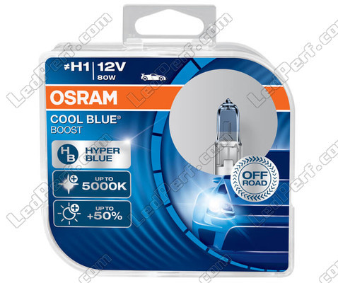 H1 Osram Cool Blue Boost-pærer 5000K xenon effect ref: 62150CBB-HCB i pakning med 2 pærer