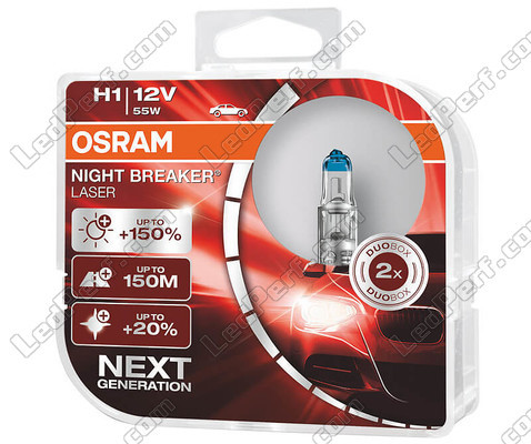 Pakke med 2 H1-pærer Osram Night Breaker Laser +150% - 64150NL-HCB