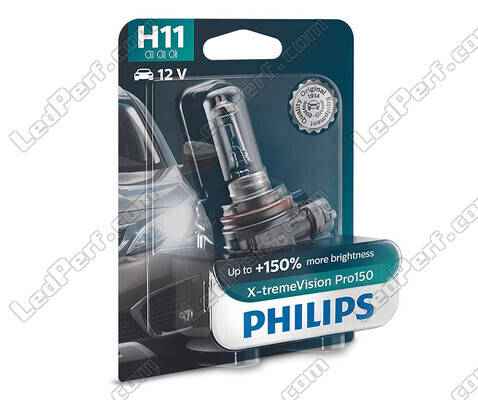 1x H11-pære Philips X-tremeVision PRO150 55W 12V - 12362XVPB1