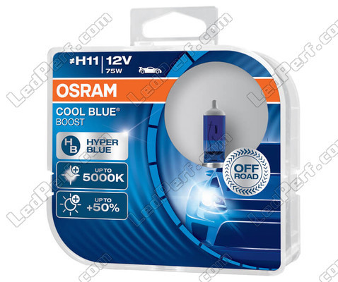 H11 Osram Cool Blue Boost-pærer 5000K xenon effect ref: 62211CBB-HCB i pakning med 2 pærer