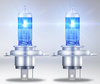 hvid Lys fra pærer med Xenon effect H4 Osram Cool Blue Boost 5000K - 62193CBB-HCB