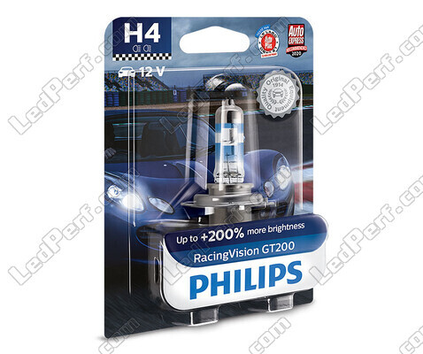 1x H4-pære Philips RacingVision GT200 60/55W +200% - 12342RGTB1