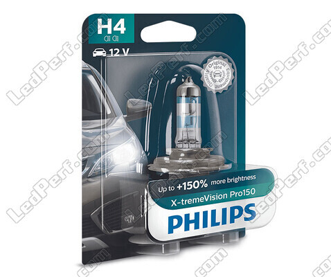 1x H4-pære Philips X-tremeVision PRO150 60/55W 12V - 12342XVPB1
