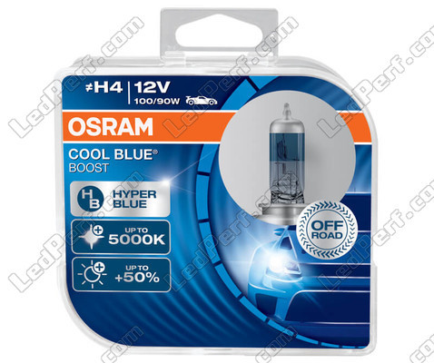 H4 Osram Cool Blue Boost-pærer 5000K xenon effect ref: 62193CBB-HCB i pakning med 2 pærer