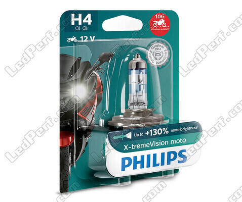 H4-pære Philips X-tremeVision Motorcykel +130% 60/55W - 12342XV+BW