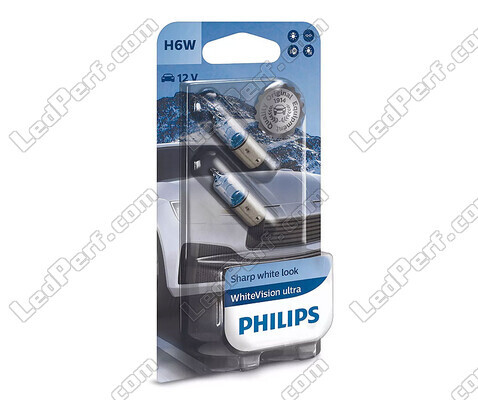 Pakke med 2 H6W-pærer Philips WhiteVision ULTRA - 12036WVUB2