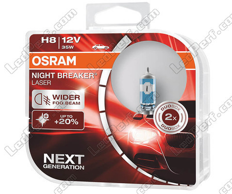 Pakke med 2 H8-pærer Osram Night Breaker Laser +150% - 64212NL-HCB