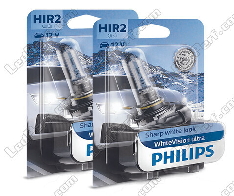 Pakke med 2 HIR2-pærer Philips WhiteVision ULTRA + parkeringslys 9012WVUB1