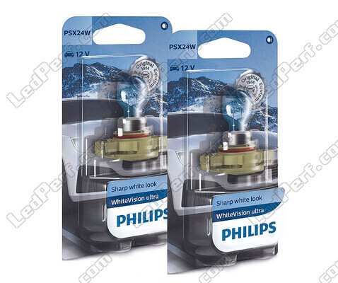 Pakke med 2 PSX24W-pærer Philips WhiteVision ULTRA + parkeringslys 12276WVUB1