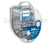 Pakke med 2 H4-pærer Philips WhiteVision ULTRA + parkeringslys 12342WVUSM