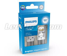 2x LED-pærer Philips P21W Ultinon PRO6000 - Hvid 6000K - BA15S - 11498CU60X2