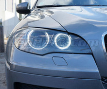 Pakke angel eyes H8 med LED (6000K ren hvid) til BMW X3 (F25) - MTEC V3.0