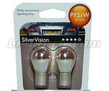 2 Philips SilverVision forkromede blinklys - PY21W - BAU15S Sokkel