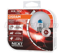 Pakke med 2 H3-pærer Osram Night Breaker Laser +150% - 64151NL-HCB